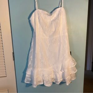 NEW! Lulus Days with You White Floral Burnout Ruffled Mini Dress